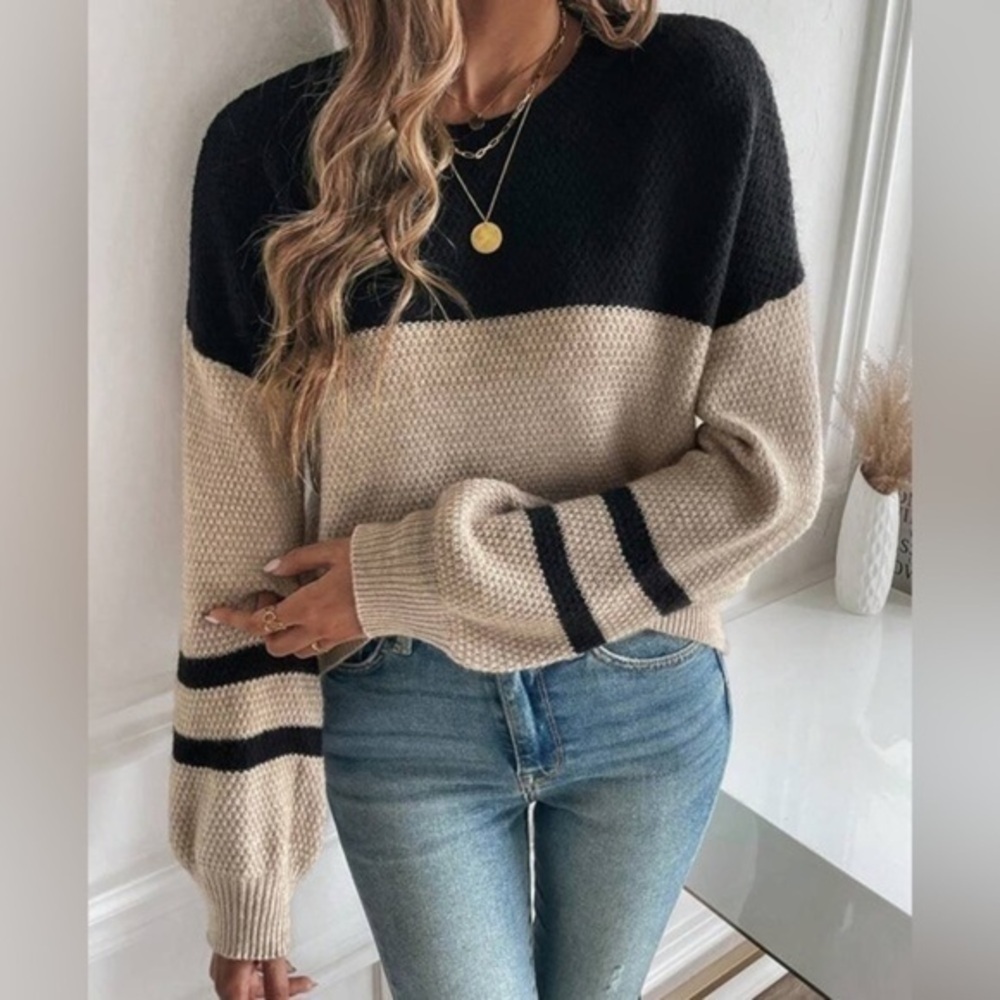 Sweater comfy black creamy different size
